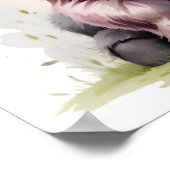 Cute Baby Highland Cow with Flowers – Farm Nursery ポスター (角)