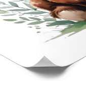 Cute Baby Highland Cow with Flowers – Farm Nursery ポスター (角)