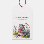 Cute Baby Hippopotamus Watermelon Baby Shower ギフトタグ (裏面)