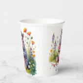 Cute Baby Hippopotamus Watermelon Baby Shower 紙コップ (右)