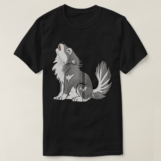 Cute Baby Howling Wolf Cub Sketch Gifts Costume St Tシャツ (デザイン正面)