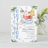 Cute Baby Its Cold Outside Baby Shower Invitation 招待状 (スタンド正面)