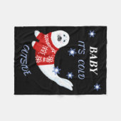 Cute Baby Its Cold Outside Winter Seal T Shirt  フリースブランケット (正面(横))