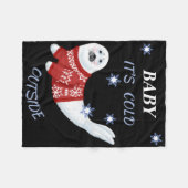 Cute Baby Its Cold Outside Winter Seal T Shirt  フリースブランケット (正面(横))
