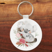 Cute Baby Koala Gold Speckle Custom Name     キーホルダー (正面)