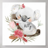 Cute Baby Koala Gold Speckle Custom Name      ポスター (正面)