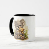 Cute Baby Koala Teddy Bear Cartoon Coffee Mug マグカップ (正面左)