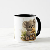 Cute Baby Koala Teddy Bear Cartoon Coffee Mug マグカップ (正面右)