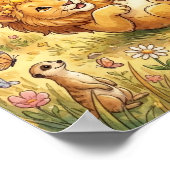 Cute Baby Leo Zodiac Wall Art Poster ポスター (角)