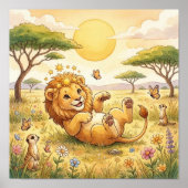 Cute Baby Leo Zodiac Wall Art Poster ポスター (正面)