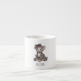 Cute Baby Leopard Girl Kids Mug エスプレッソカップ