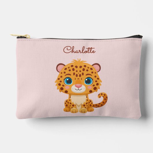 Cute Baby Leopard Safari Animal Kids アクセサリーポーチ (正面)