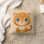 Cute Baby Leopard Safari Animal Kids クッション (ブランケット)