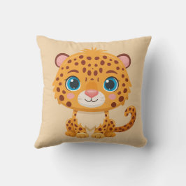 Cute Baby Leopard Safari Animal Kids クッション