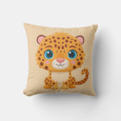Cute Baby Leopard Safari Animal Kids クッション (正面)