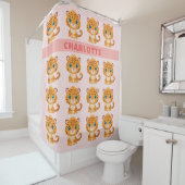 Cute Baby Leopard Safari Animal Kids シャワーカーテン (インサイチュ)