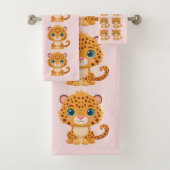 Cute Baby Leopard Safari Animal Kids バスタオルセット (インサイチュ)