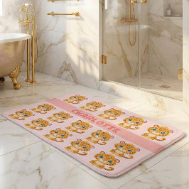 Cute Baby Leopard Safari Animal Kids バスマット