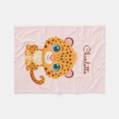 Cute Baby Leopard Safari Animal Kids フリースブランケット (正面(横))