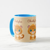 Cute Baby Leopard Safari Animal Kids マグカップ (正面左)