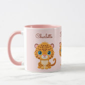 Cute Baby Leopard Safari Animal Kids マグカップ (左)