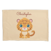 Cute Baby Leopard Safari Animal Kids 枕カバー (正面)