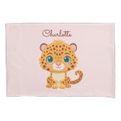Cute Baby Leopard Safari Animal Kids 枕カバー (正面)
