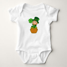Cute Baby Leprechaun Pot Of Gold St. Patricks Day ベビーボディスーツ