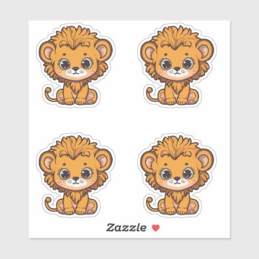 Cute baby lion cub - little Leo シール (シート)