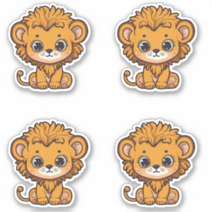 Cute baby lion cub - little Leo シール