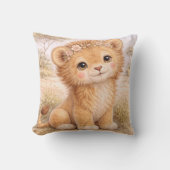 Cute Baby Lion Neutral Kids Room クッション (正面)