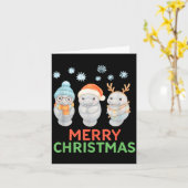 Cute Baby Manatee Santa Reindeer Christmas Manatee カード (黄色い花)