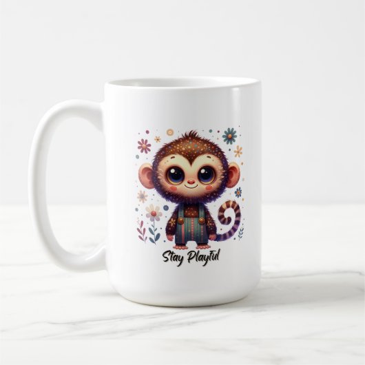 Cute Baby Monkey コーヒーマグカップ (左)