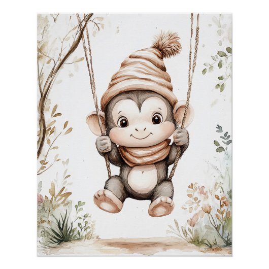 Cute Baby Monkey ポスター (正面)