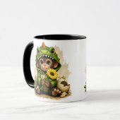 Cute Baby Monkey Dinosaur Costume Coffee Mug マグカップ (正面左)