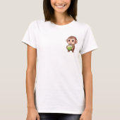 Cute Baby Monkey Drinking Fresh Coconut Water Tシャツ (正面)
