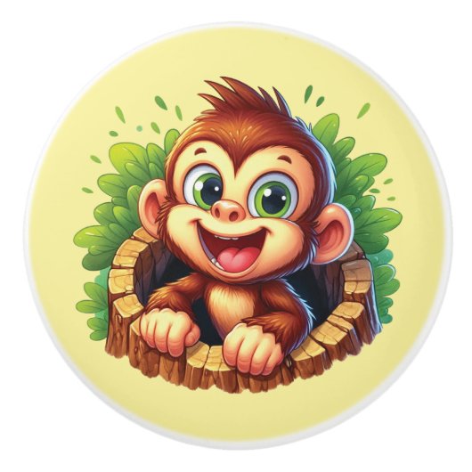 Cute baby monkey unisex セラミックノブ (正面)
