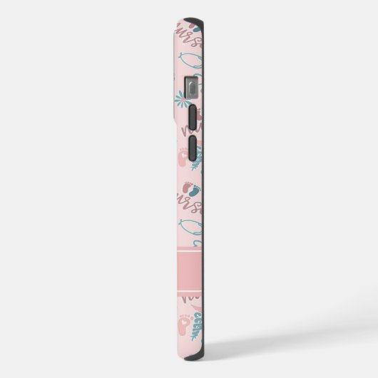 Cute Baby Nurse Phone Case | Personalized Name iPhoneケース (左側面)