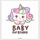 Cute Baby on Board Unicorn シール (シート)