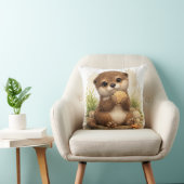 Cute Baby Otter Shell Pillow Kawaii Decor クッション (椅子)
