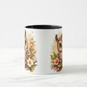 Cute Baby Owl with Flowers Woodland Coffee Mug マグカップ (中央)