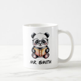 Cute Baby Panda Reading a Book Custom コーヒーマグカップ