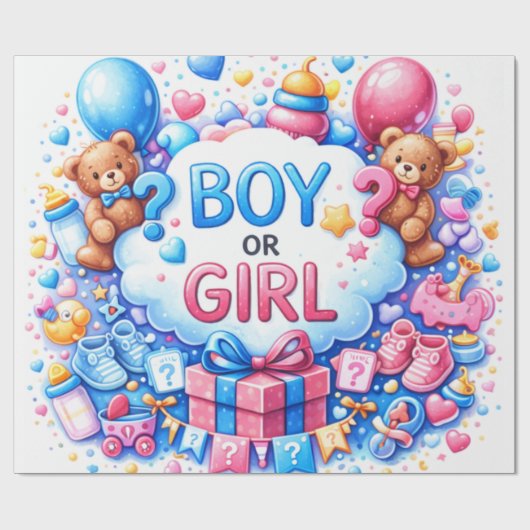 Cute Baby Pattern Wrapping Paper ラッピングペーパー (フラット)