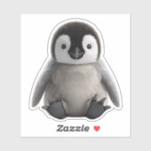 Cute Baby Penguin 3D Fluffy Chick Die-Cut Sticker シール (シート)