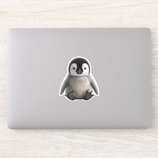 Cute Baby Penguin 3D Fluffy Chick Die-Cut Sticker シール (コンピューター)