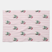 Cute Baby Penguin Wearing Santa Hat Christmas キッチンタオル (横)