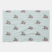 Cute Baby Penguin Wearing Santa Hat Christmas キッチンタオル (横)