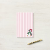 Cute Baby Penguin Wearing Santa Hat Christmas ポストイット (デスク上)