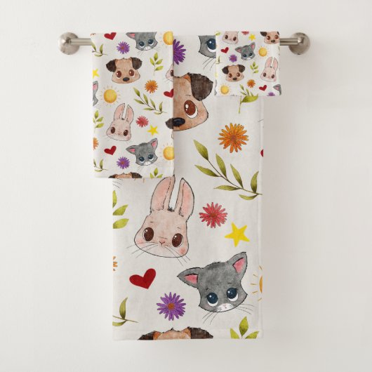 Cute Baby Pets Animal Bath Towel Set バスタオルセット (インサイチュ)