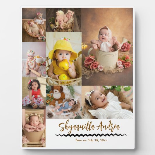 cute baby photo plaque - 9 photo& textpersonalized フォトプラーク (正面)